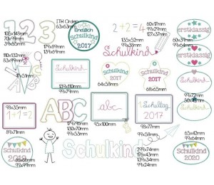 Stickserie - Schulkind mit Jahreszahlen bis 2025